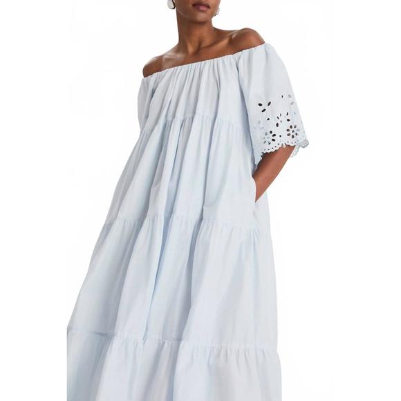 NEW MERLETTE berenson midi dress in blue - Picture 4 of 4